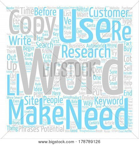 Keyword Rich Copy Works But Only When You Have A Plan text background word cloud concept