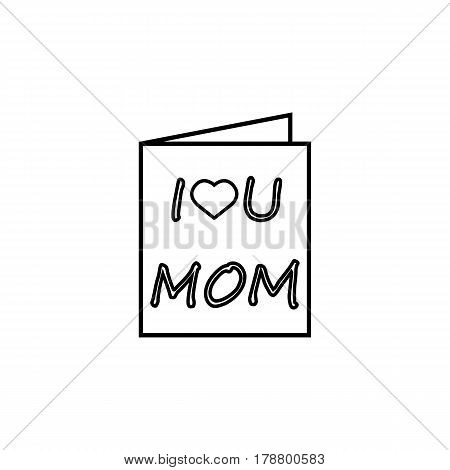 Greeting card line icon, mother's day, holiday vector graphics, a linear pattern on a white background, eps 10.