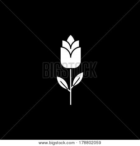 Flower solid icon, plant, nature vector graphics, a filled pattern on a black background, eps 10.