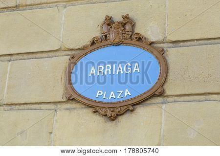 The Arriaga Square Street Sign.