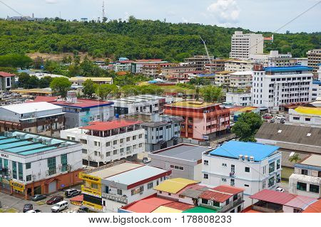 Miri,Sarawak-Mac 26,2017:Miri city view on 26th Mac 2017 in Miri,Sarawak,Borneo.Miri is the second largest city in Sarawak & the town developed rapidly following the discovery of oil & gas.