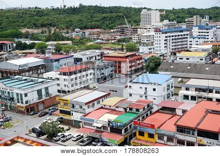 Miri,Sarawak-Mac 26,2017:Miri city view on 26th Mac 2017 in Miri,Sarawak,Borneo.Miri is the second largest city in Sarawak & the town developed rapidly following the discovery of oil & gas.