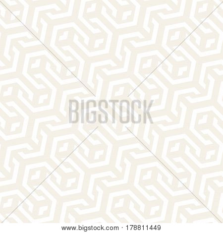 Vector Seamless Interlacing Lines Pattern. Modern Stylish Texture. Repeating Geometric Background With Hexagonal Lattice.