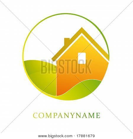 Casa e simbolo foglia