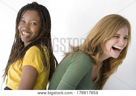 Multicultal and mulitethnic group of women isolated on white.