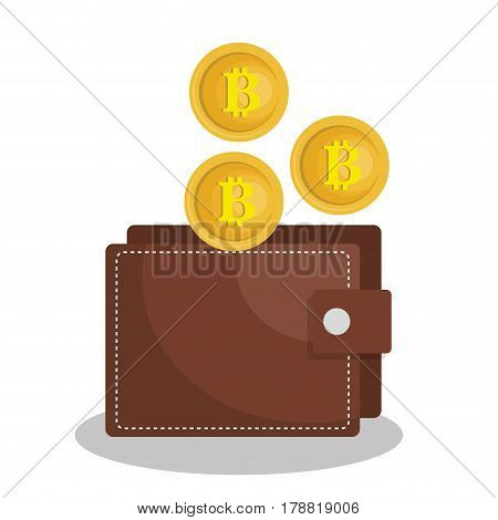 bitcoins trading flat icons vector illustration design