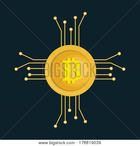 bitcoins trading flat icons vector illustration design