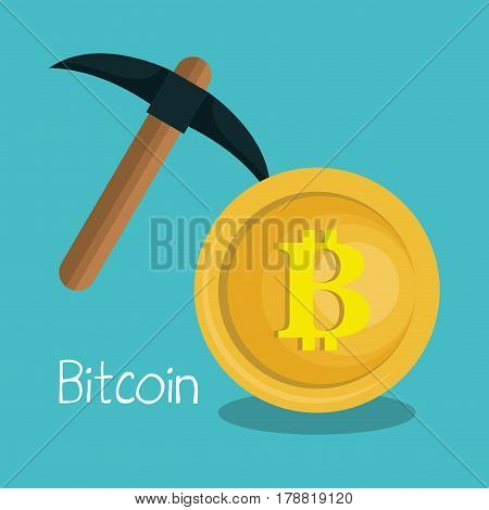 bitcoins trading flat icons vector illustration design