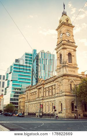 Adelaide Australia - May 1 2016: Adelaide GPO Post Shop with tower bell located at Victoria Square in CBD on a day