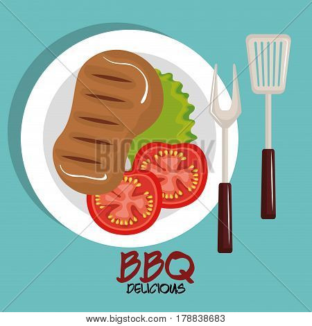 delicious meat beef bbq menu vector illustration design