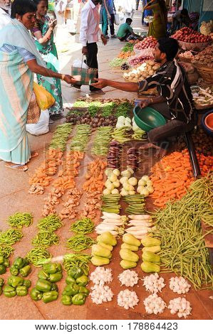 Devaraja Market At Mysore On India