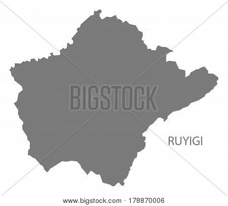 Ruyigi Burundi Province Map Grey Illustration Silhouette