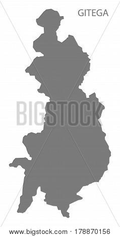 Gitega Burundi Province Map Grey Illustration Silhouette