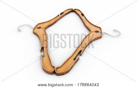 3d rendering of wooden coat hanger Hook, Boutique, Cloakroom, Vestito, Appendino