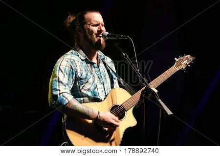HUNTINGTON, NY-MAR 25: Singer Brian Ripps performs onstage at the Paramount on March 25, 2017 in Huntington, New York.