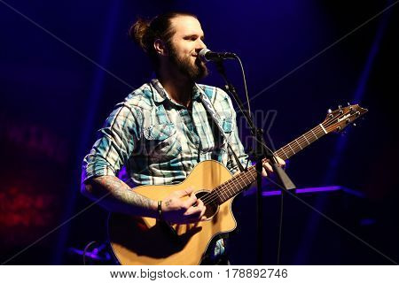 HUNTINGTON, NY-MAR 25: Singer Brian Ripps performs onstage at the Paramount on March 25, 2017 in Huntington, New York.