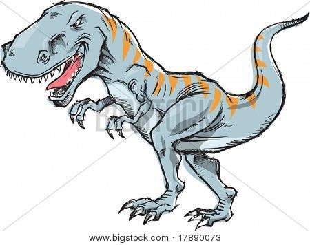 vázlatos T-Rex dinoszaurusz vektoros illusztráció