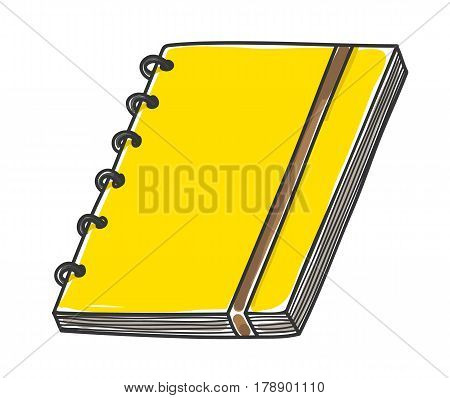 Yellow Notebook Line Art Hand Darwn Vector Art Illustration