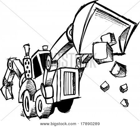 Desenho de ilustração vetorial de carregador frontal