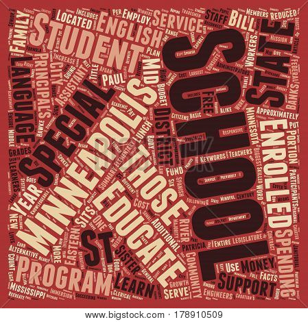Minneapolis Schools Just The Facts text background wordcloud concept
