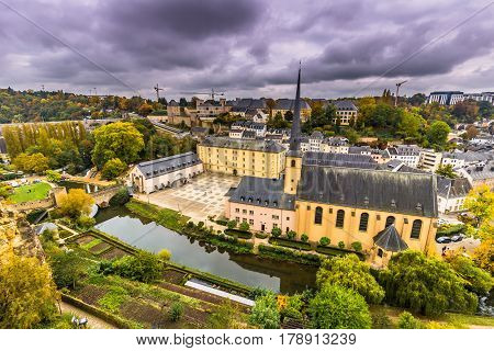 Luxembourg City, Luxembourg - October 22, 2016: Neumunster Abbey In Luxembourg City