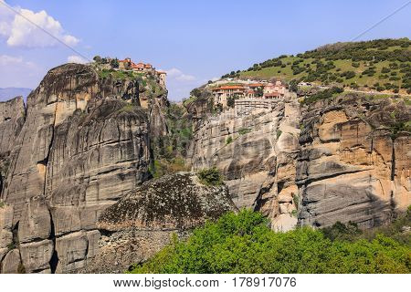 Beautiful View On The Holy Monasteries Of Meteora.