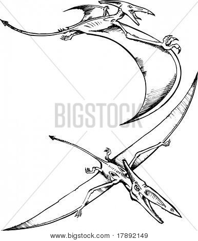 Dinosaurs Sketch Vector Illustration