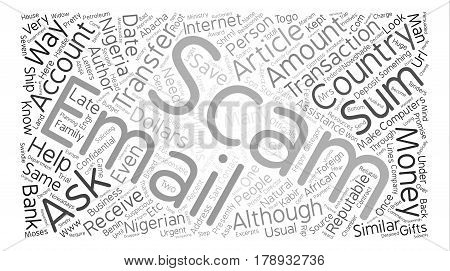 Nigerian Scam text background word cloud concept
