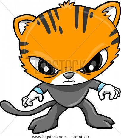 호랑이 전사 벡터 일러스트 레이 션