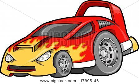 Hot-Rod Race-Car Vector Illustration