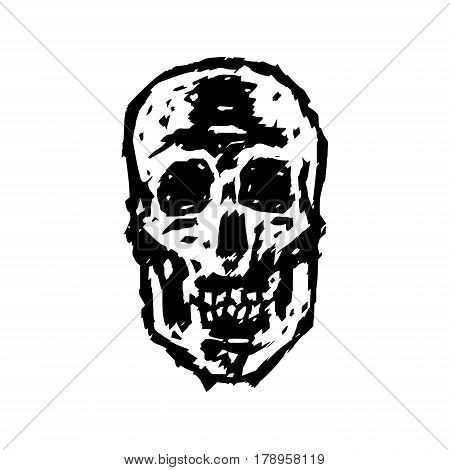 Scary grim skull. Horror character. Creepymask. Vector illustration