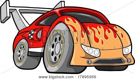 Hot-Rod Race-Car Vector Illustration