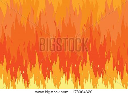 Blazing fire flame background. Flat vector illustration