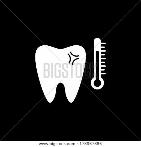 Sensitive tooth solid icon, Dental and medicine, temperature tooth vector graphics, a filled pattern on a black background, eps 10.