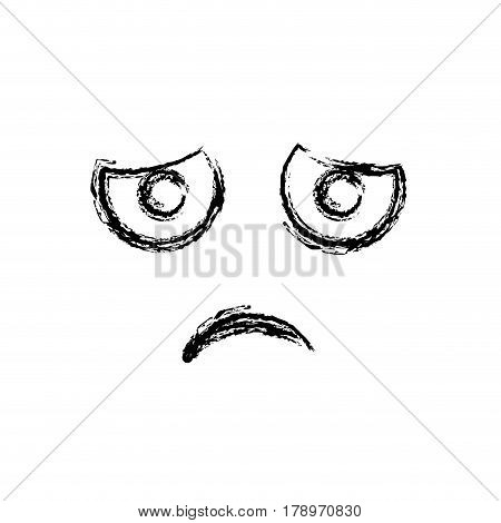 blurred silhouette emoticon dissapointed expression vector illustration