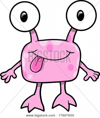 Söt rosa MonsterVector Illustration