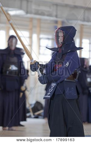 JEKATĚRINBURG, Rusko - 17. dubna: 5 roční otevřené turnaje pohár Ural na Kendo. Událost 17 duben 201