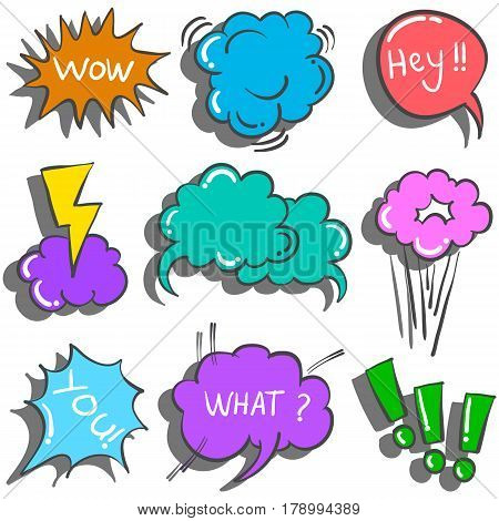 Collection stock of text balloon vector illustration