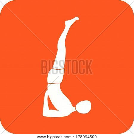 Pose, yoga, shoulderstand icon vector image. Can also be used for yoga poses. Suitable for mobile apps, web apps and print media.