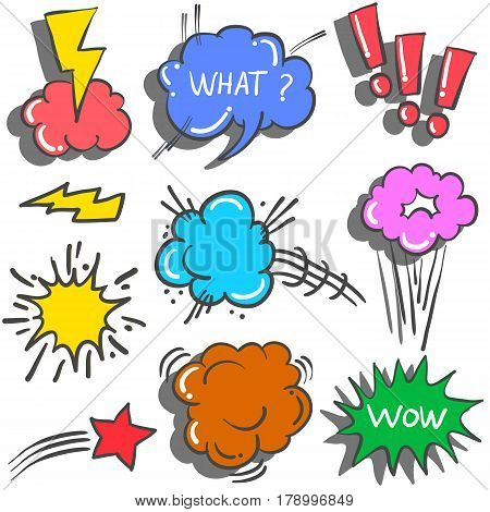 Illustration vector of text balloon doodles collection stock