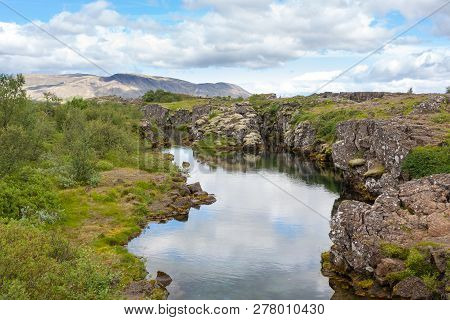 Thingvellir Site, Famous Icelandic Landmark. Golden Circle