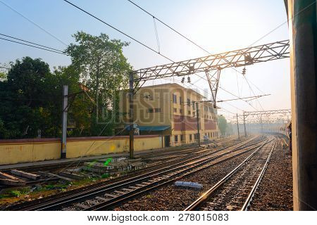 Howrah Station , Howrah, West Bengal / India - 4th February 2018 : Railway Track Of Indian Railway. 