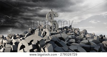 Grey rocks  against full frame shot of sky