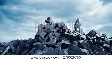 Grey rocks against full frame shot of sky