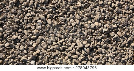 Many Gravel  At Dry Sunny Summer Day