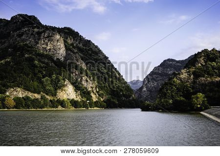 Landscape With The Valley Of Olt River Between The Mountains.