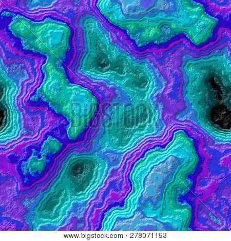 Marble Agate Stony Seamless Pattern Texture Background - Fluorescent Neon Pearl Purple Violet Blue G