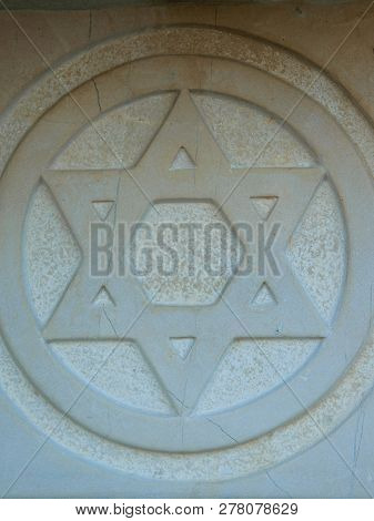 The Star Of David Engraved In The Marble - Traditional Symbol Of Modern Jewish Identity And Judaism