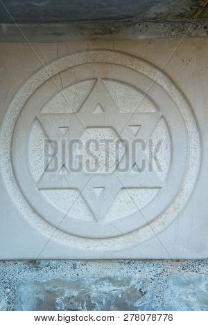 The Star Of David Engraved In The Marble - Traditional Symbol Of Modern Jewish Identity And Judaism