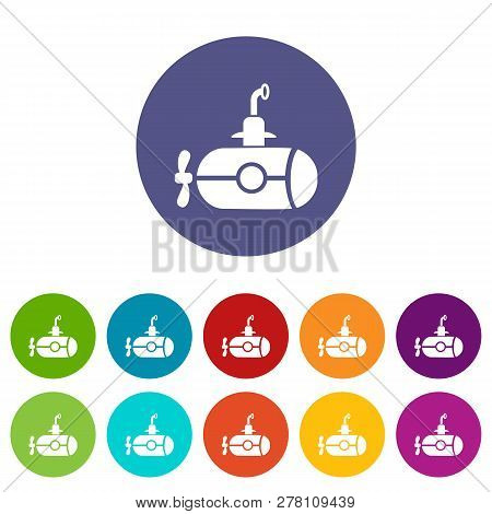 Bathyscaphe With Screw Icon. Simple Illustration Of Bathyscaphe With Screw Icon For Web.